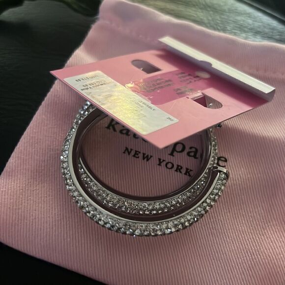 NWT Kate Spade dazzle large hoops D1 - Picture 3 of 5